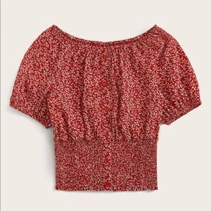 Burnt Orange Shein Lace Back Top